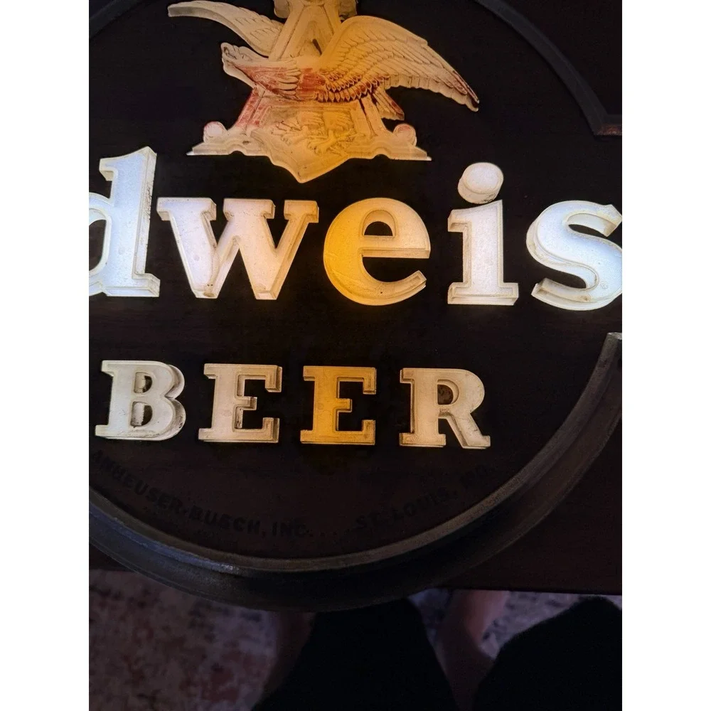 Vintage Budweiser Beer Lighted Sign Anheuser Busch Raymond Price 25